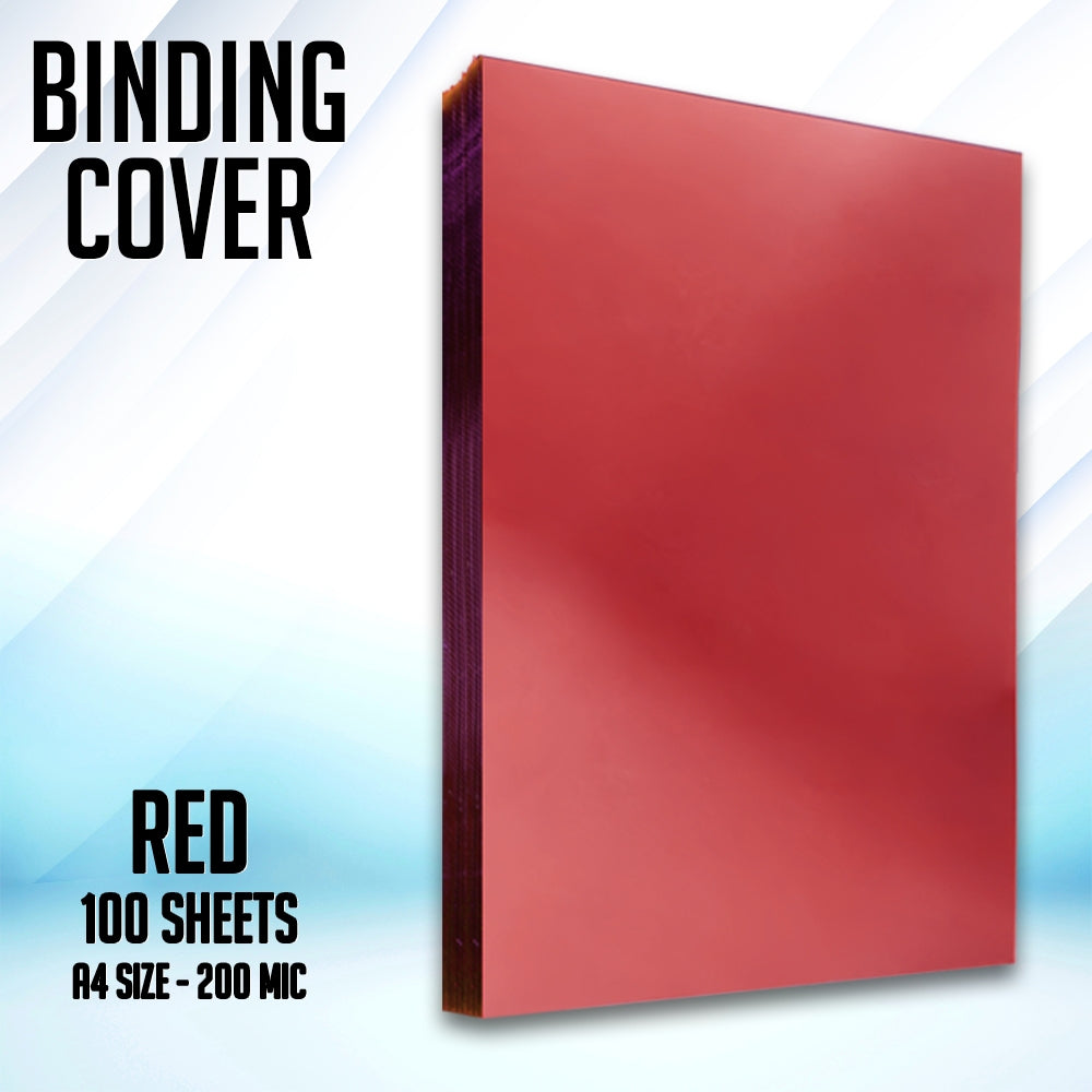 100pcs PVC Binding Cover 200microns A4 Size Transparent Colored Unpunched Binding Cover