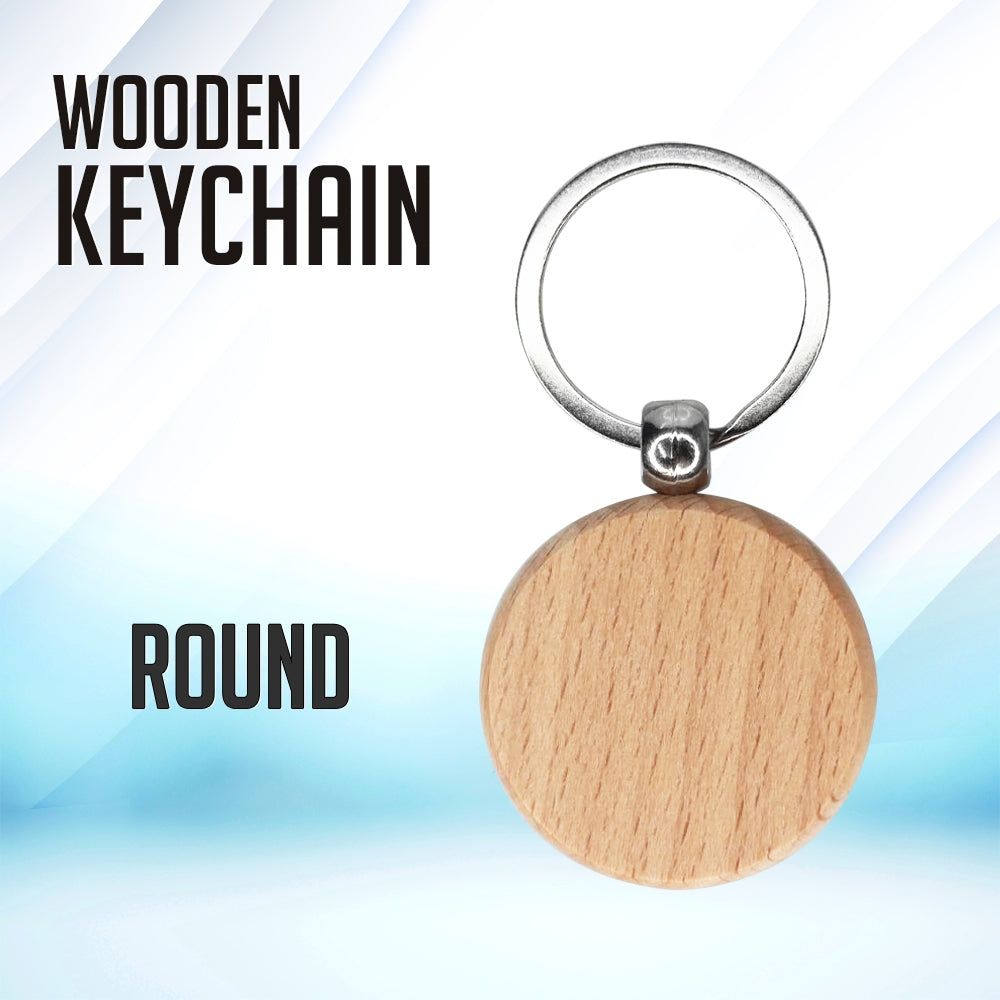 Laser Engraving Wooden Keychain for Souvenirs and Giveaways Plain Key Chain