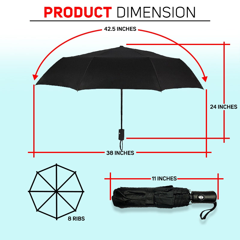 Black Foldable Umbrella Printable 3 Fold 8 Ribs Printable Umbrella