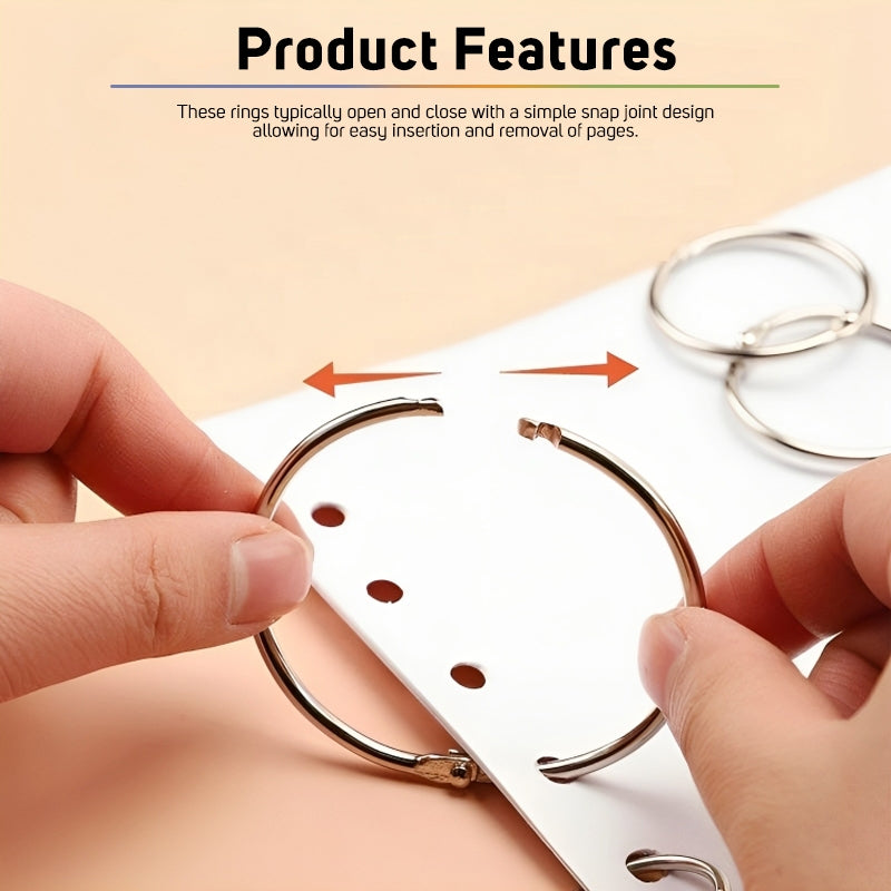 Metal Loose Leaf Book Binder Hoop Ring Handwork Multifunctional Keychain Circle Photo Album