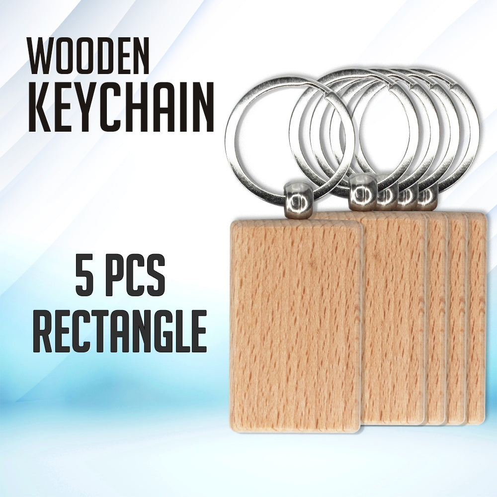 Laser Engraving Wooden Keychain for Souvenirs and Giveaways Plain Key Chain