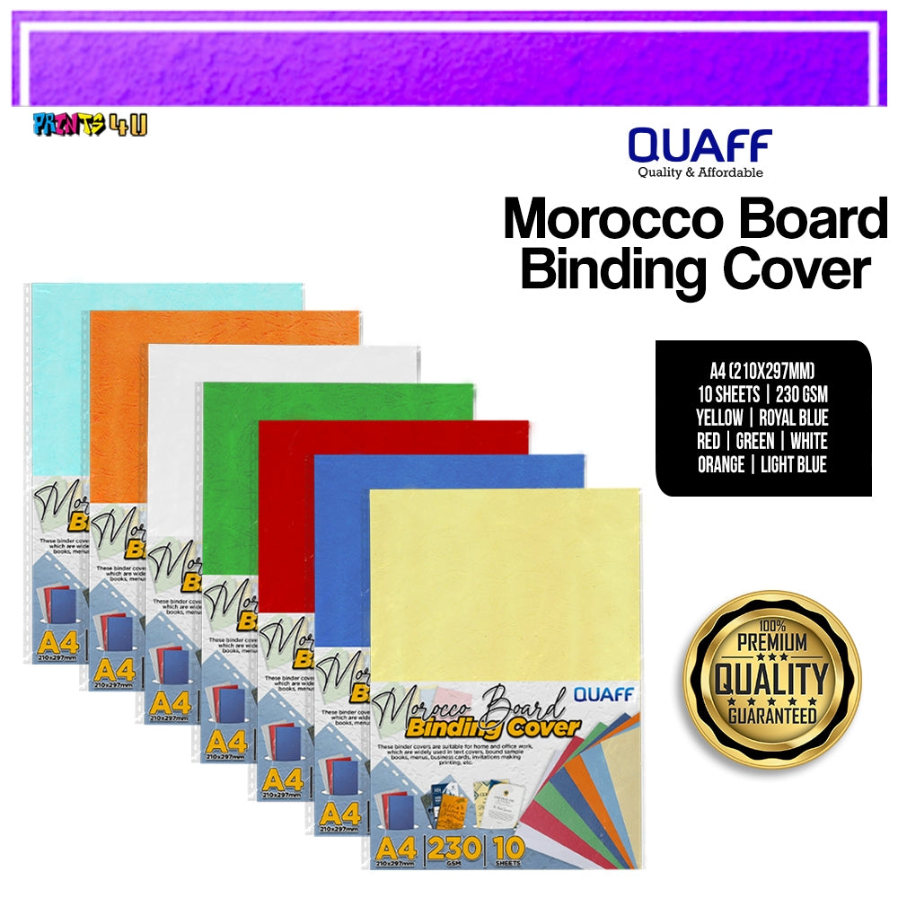 Quaff Morocco Board Paper Binding Cover 230GSM 10Sheets Textured Cover