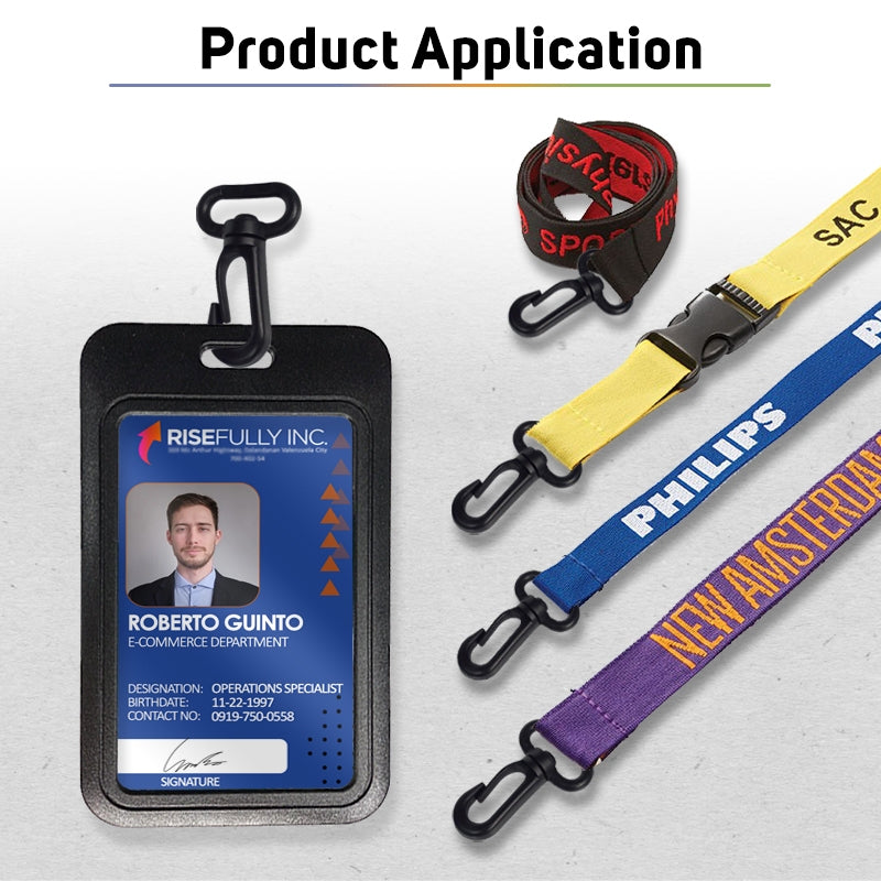 Black Plastic ID Hook for Lanyards and Lace Accessories 100pcs/pack