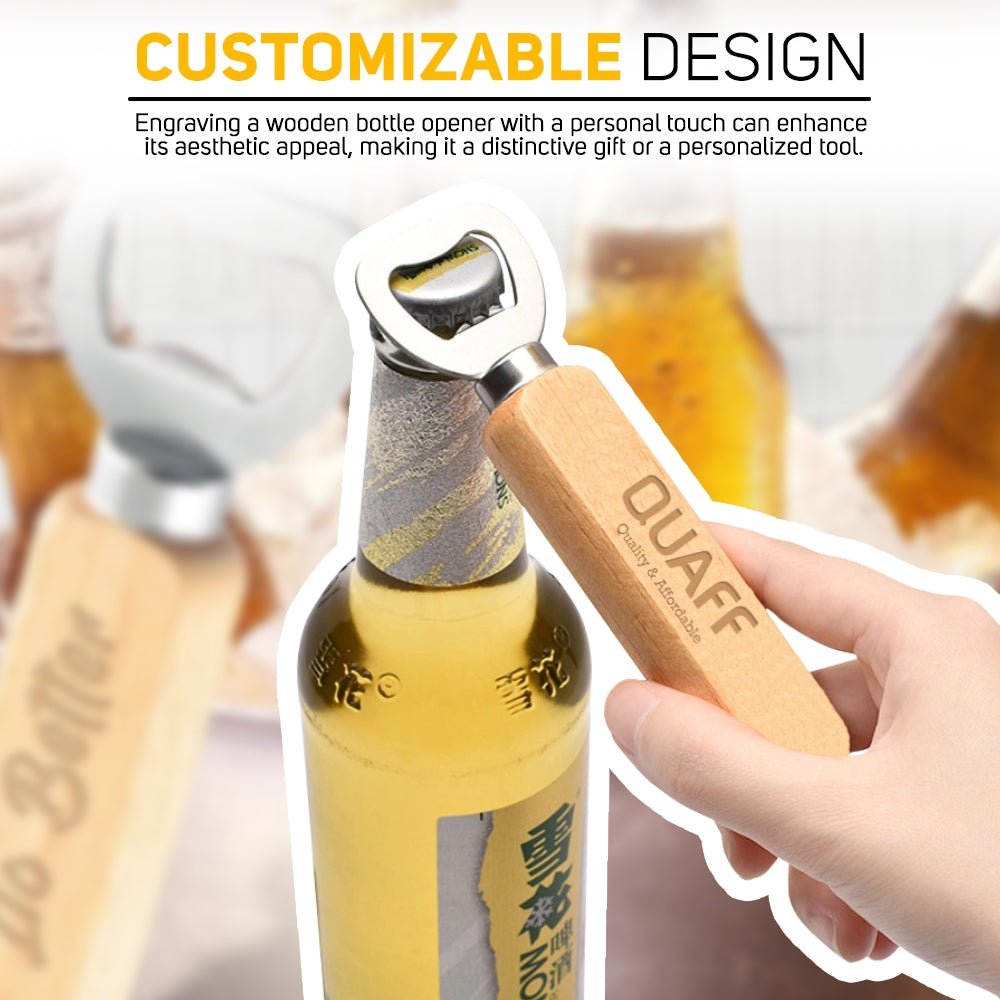 Solid Wood Handle Stainless Steel Bottle Opener