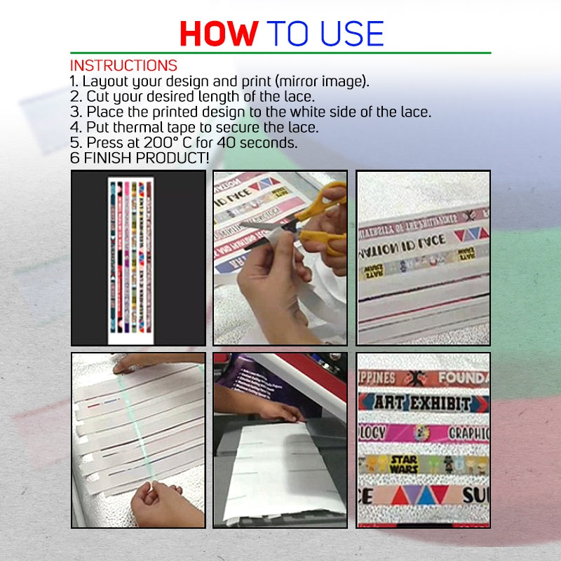 Sublimation Printable Id Lace Lanyard For Making 50 Yards Roll