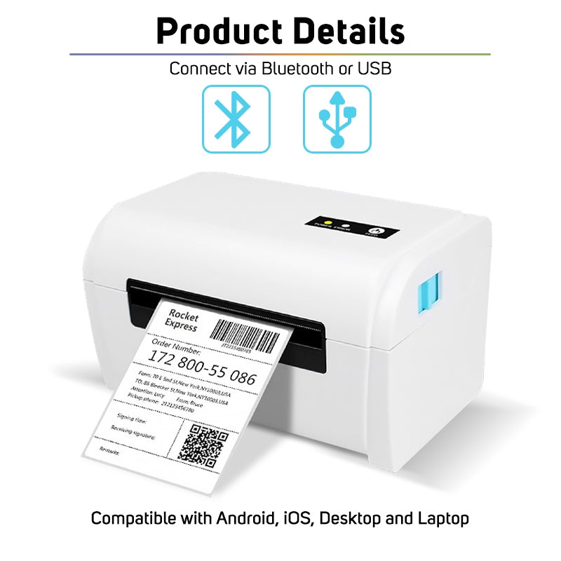 POS-9200 PC/Cellphone Bluetooth/USB Thermal Printer Waybill Label Barcode Android iOS Windows Mac