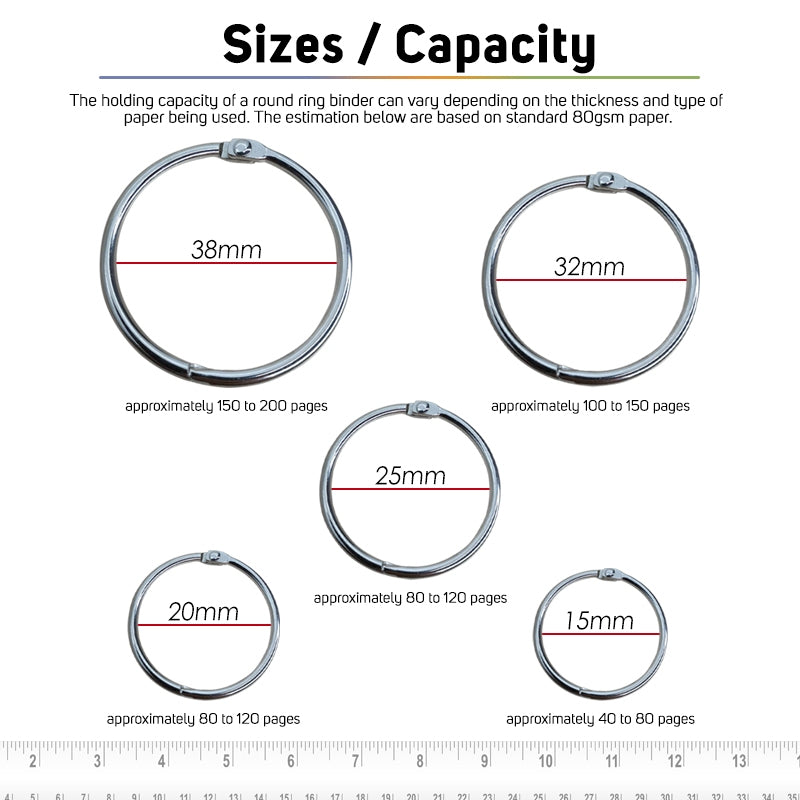 Metal Loose Leaf Book Binder Hoop Ring Handwork Multifunctional Keychain Circle Photo Album