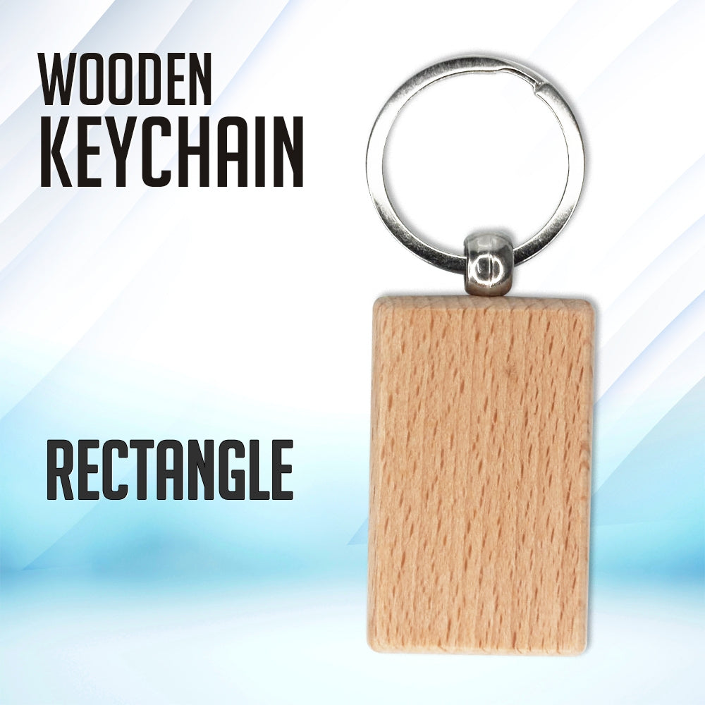 Laser Engraving Wooden Keychain for Souvenirs and Giveaways Plain Key Chain