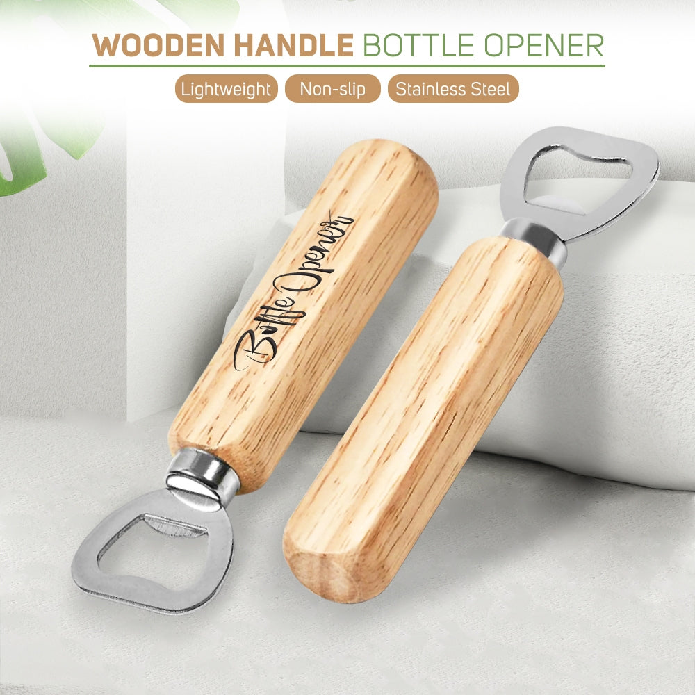 Solid Wood Handle Stainless Steel Bottle Opener