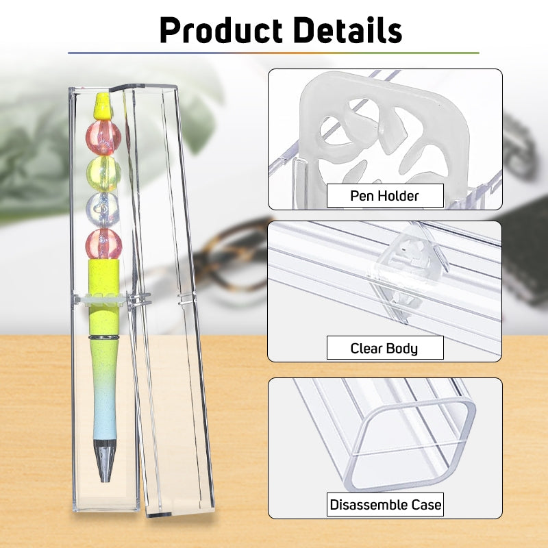 Transparent Single Ballpen Case Clear Acrylic Ballpoint Pen Case for Giveaways