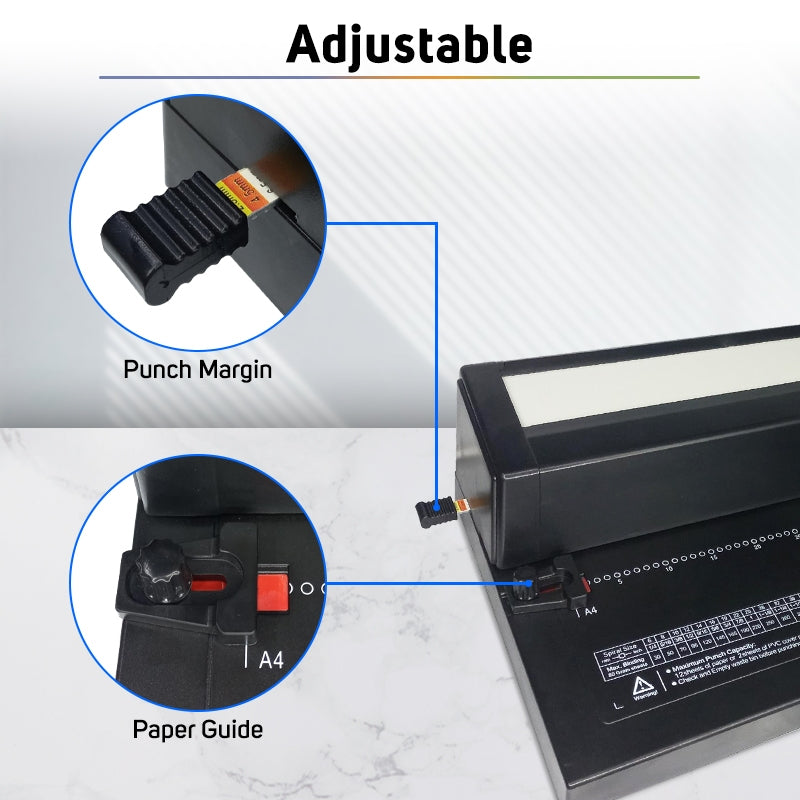 Spiral Binding Machine Q-S12M A4 Size Heavy Duty Bin Manual Binder Machine 4:1 Pitch