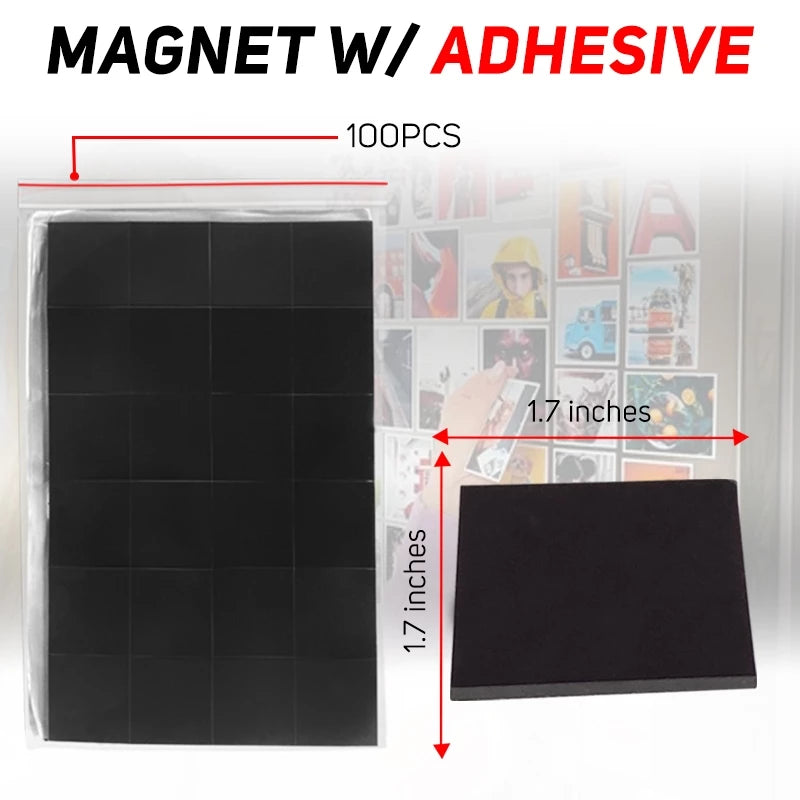 100pcs Square Button Fridge Magnet Set (2inch)