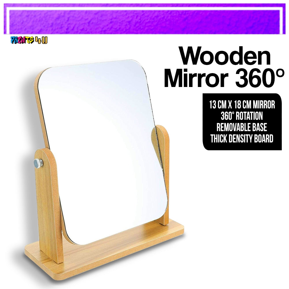 360° Rotation Wooden Mirror 13x18cm for Laser Engraving
