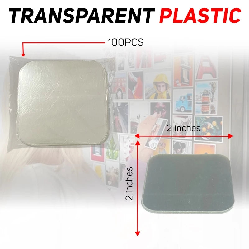 100pcs Square Button Fridge Magnet Set (2inch)