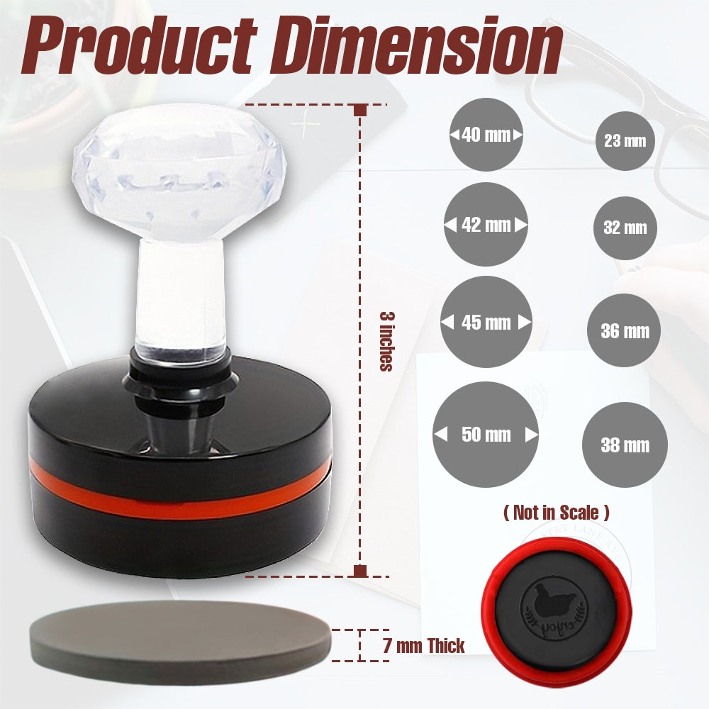 Circle Photosensitive Crystal Rubber Stamp Pad and Case for School Company - Blank