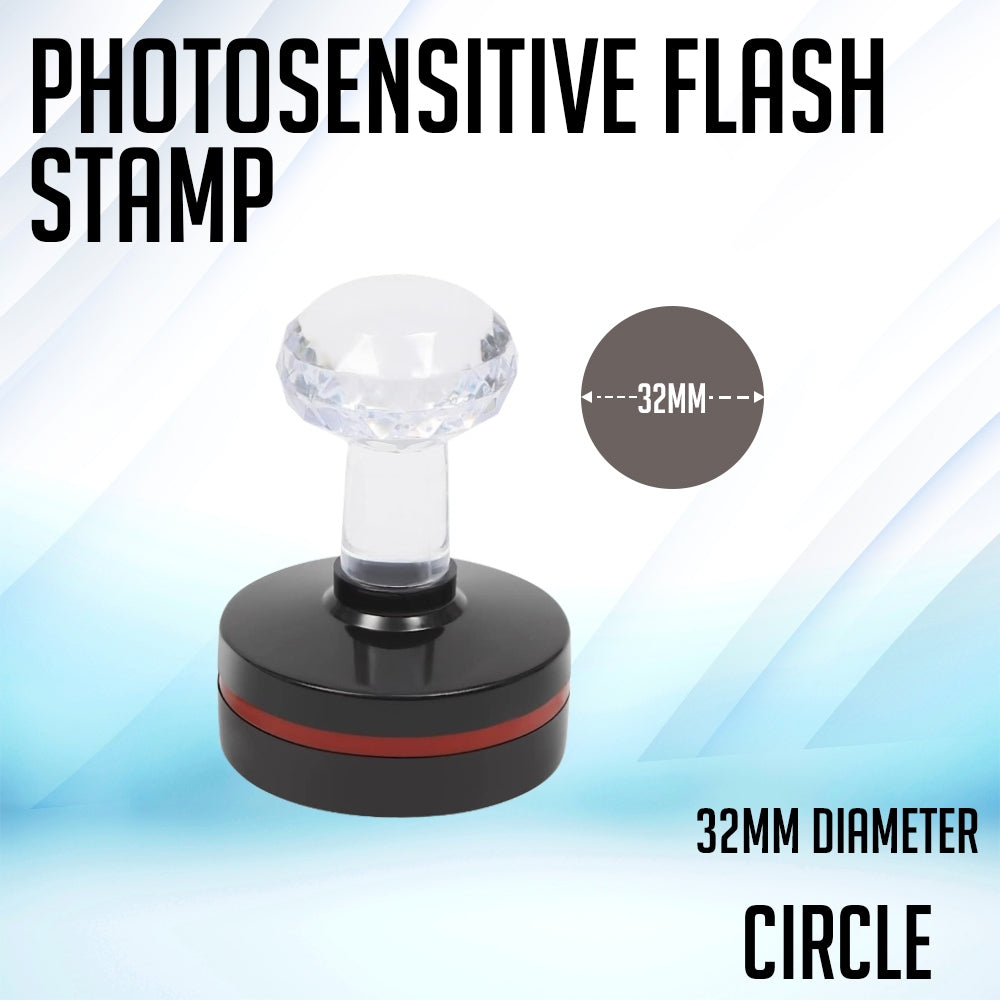 Circle Photosensitive Crystal Rubber Stamp Pad and Case for School Company - Blank