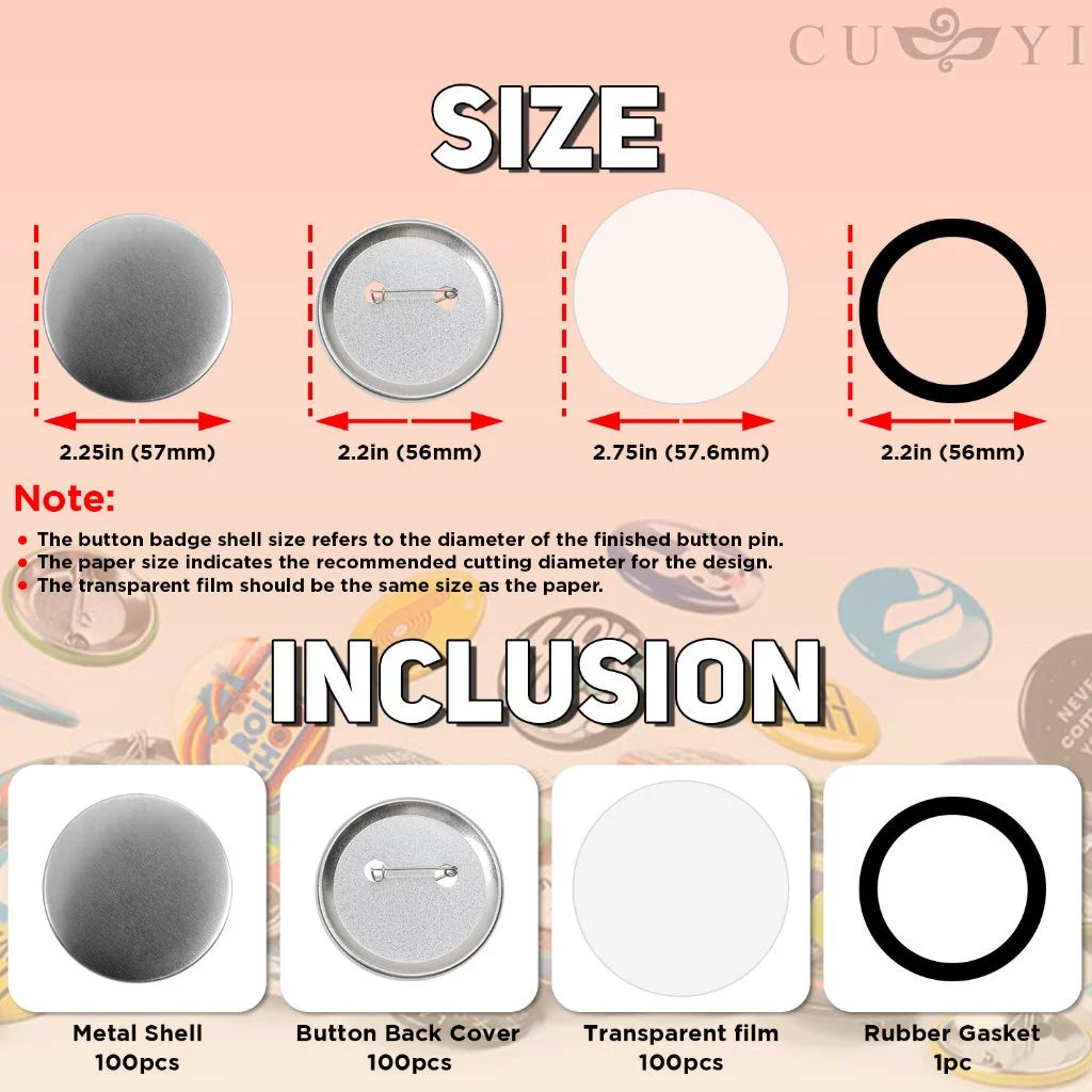 CUYI Button Pin 2.25 Inch China (Metal)
