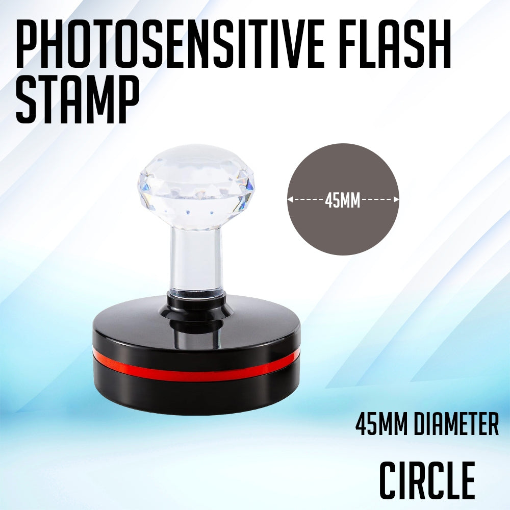 Circle Photosensitive Crystal Rubber Stamp Pad and Case for School Company - Blank