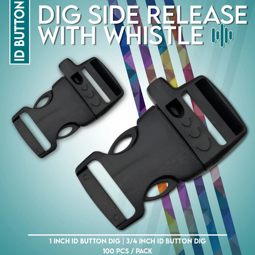 ID Button Dig w/ Whistle Side Release 100pcs