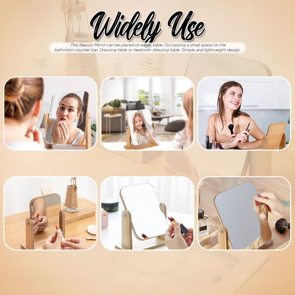 360° Rotation Wooden Mirror 13x18cm for Laser Engraving