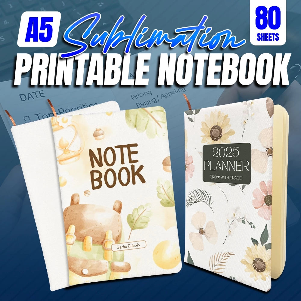 A5 SIZE SUBLIMATION PRINTABLE NOTEBOOK ( 80 SHEETS )