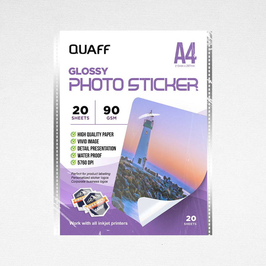 Glossy Photo Sticker A4 Size