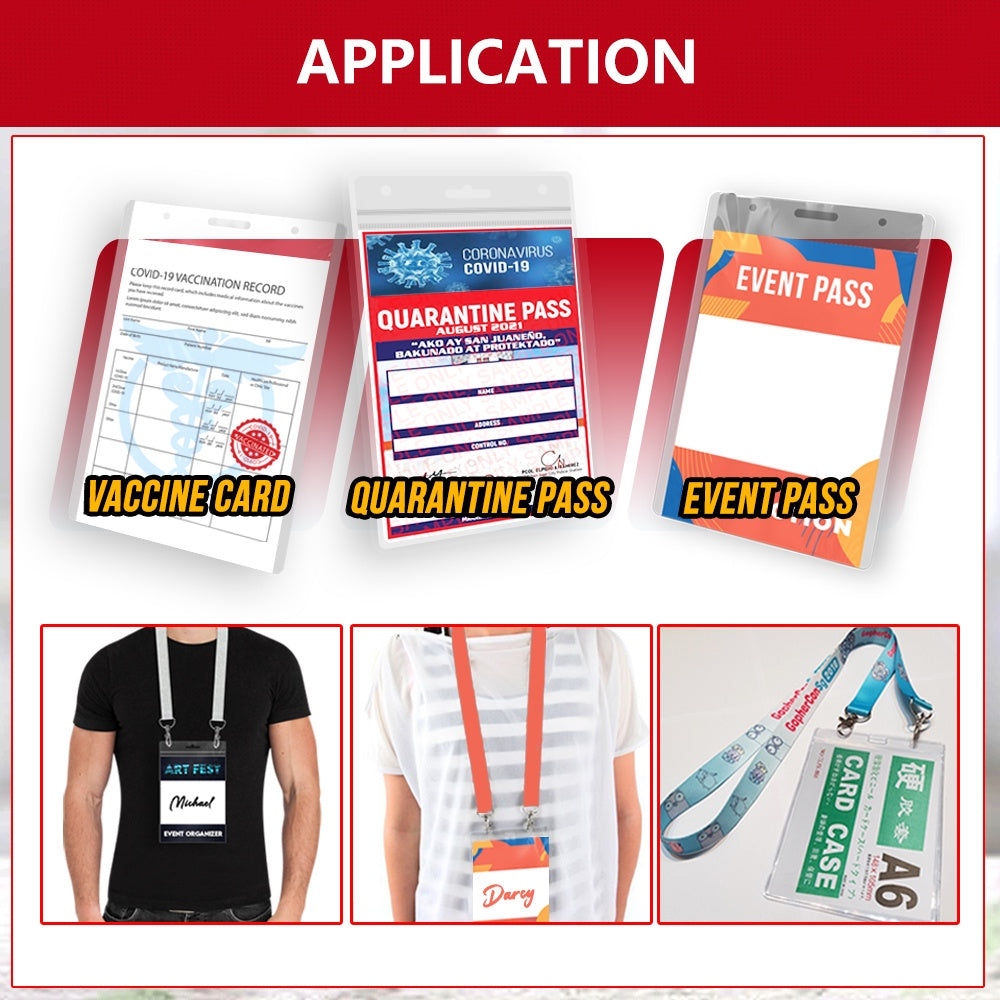 5 Pcs A6 Id Card Holder Case With Zip Lock Waterproof Vertical