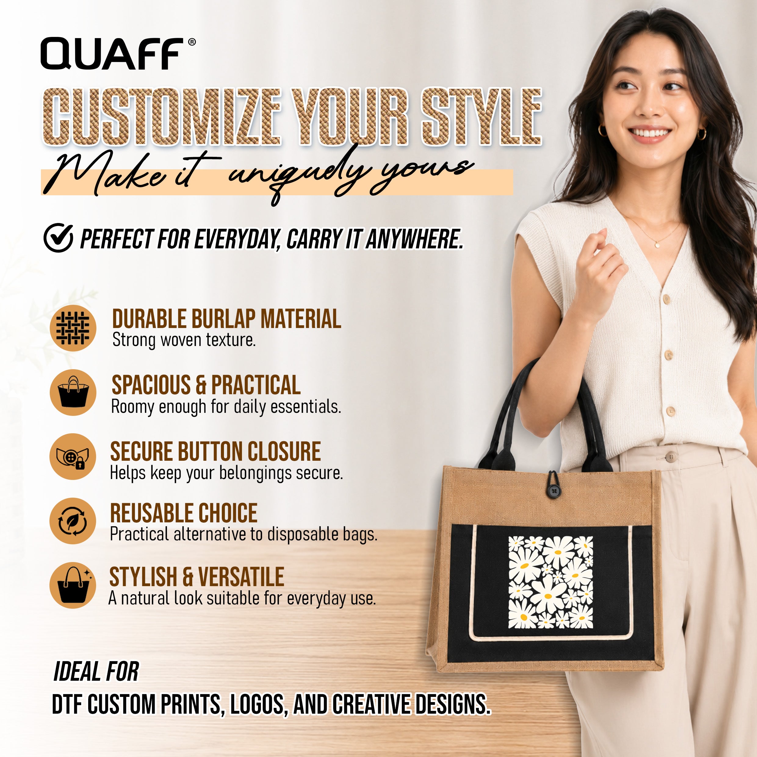 Abaca Burlap Tote Bags