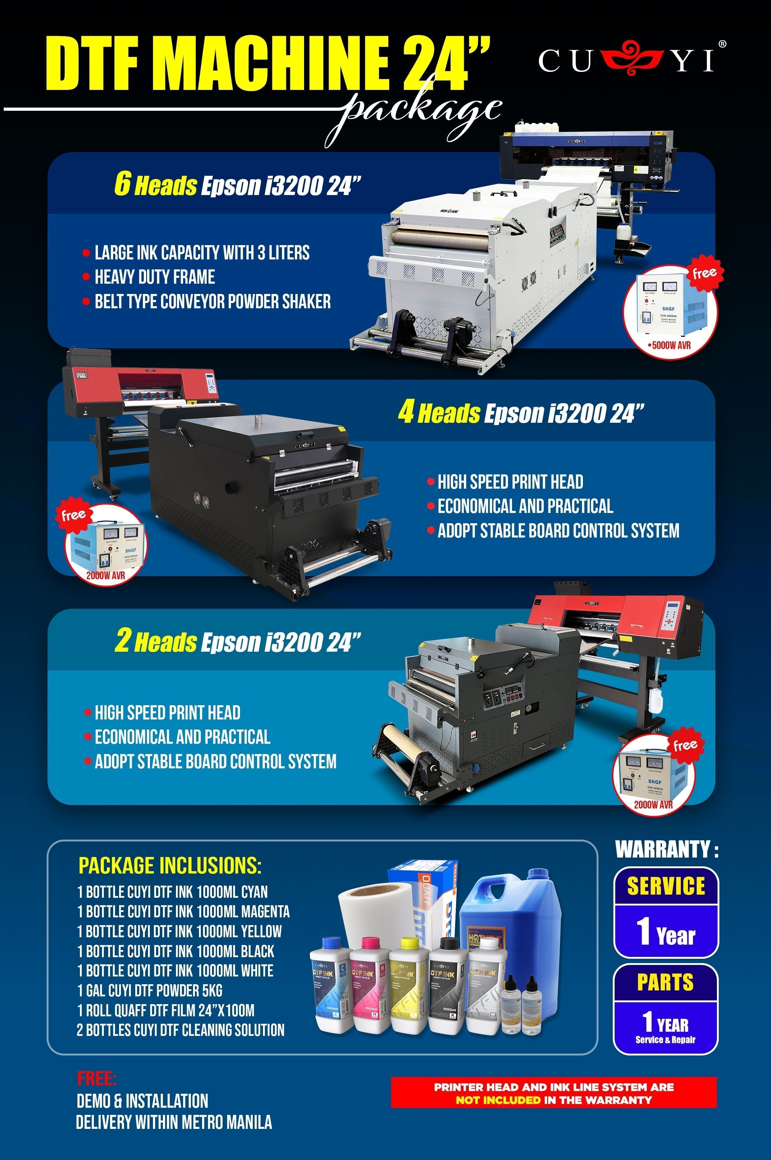 CUYI DTF Machine 24” PACKAGES