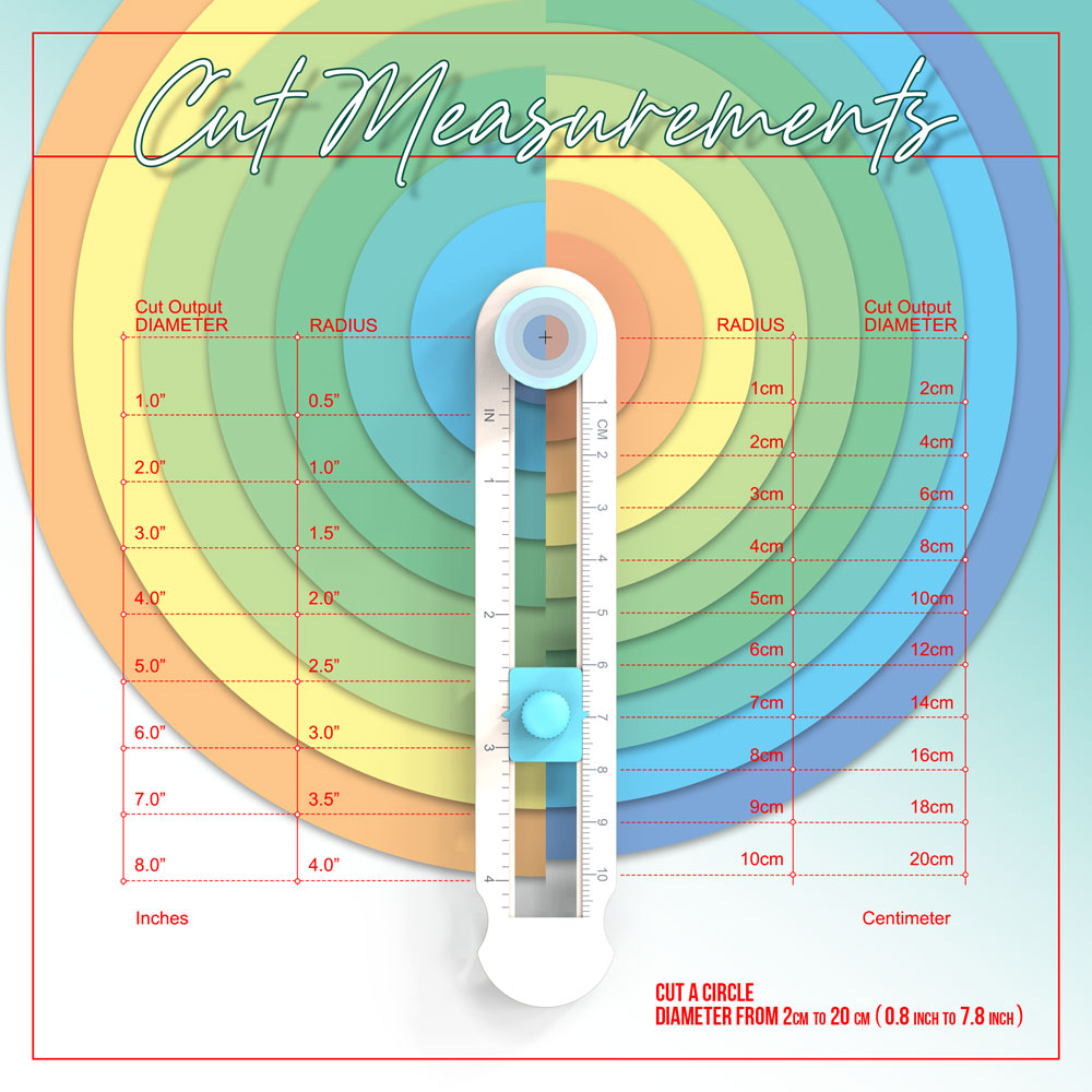 2cm-20cm Adjustable Circle Cutter for button pin