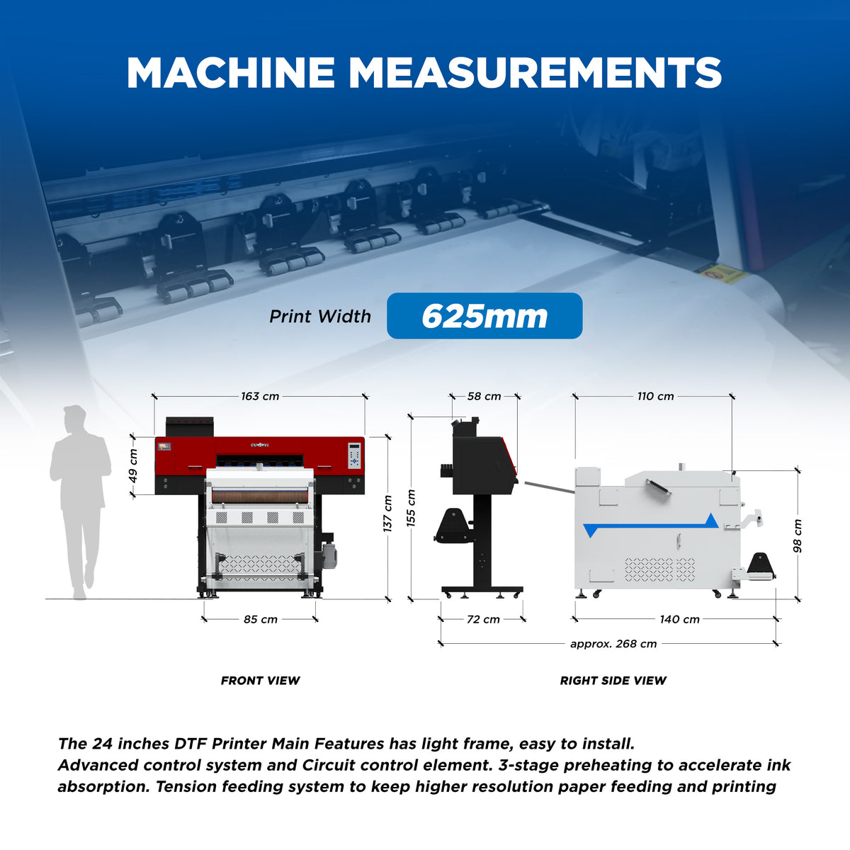 CUYI DTF PRINTING MACHINE 24" (I3200)