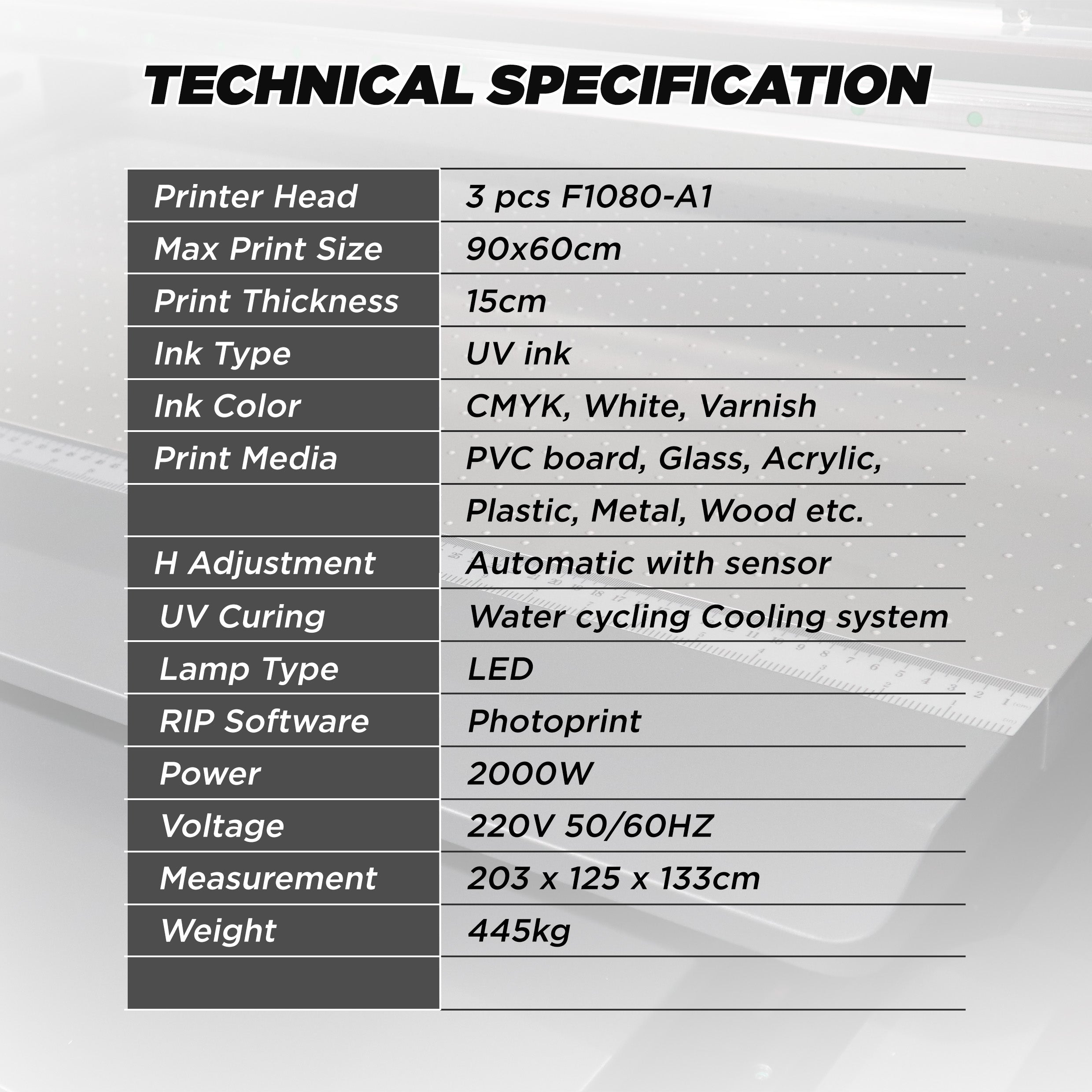 CUYI 9060 UV Flatbed Printer 3 HEADS F1080-A1🆕