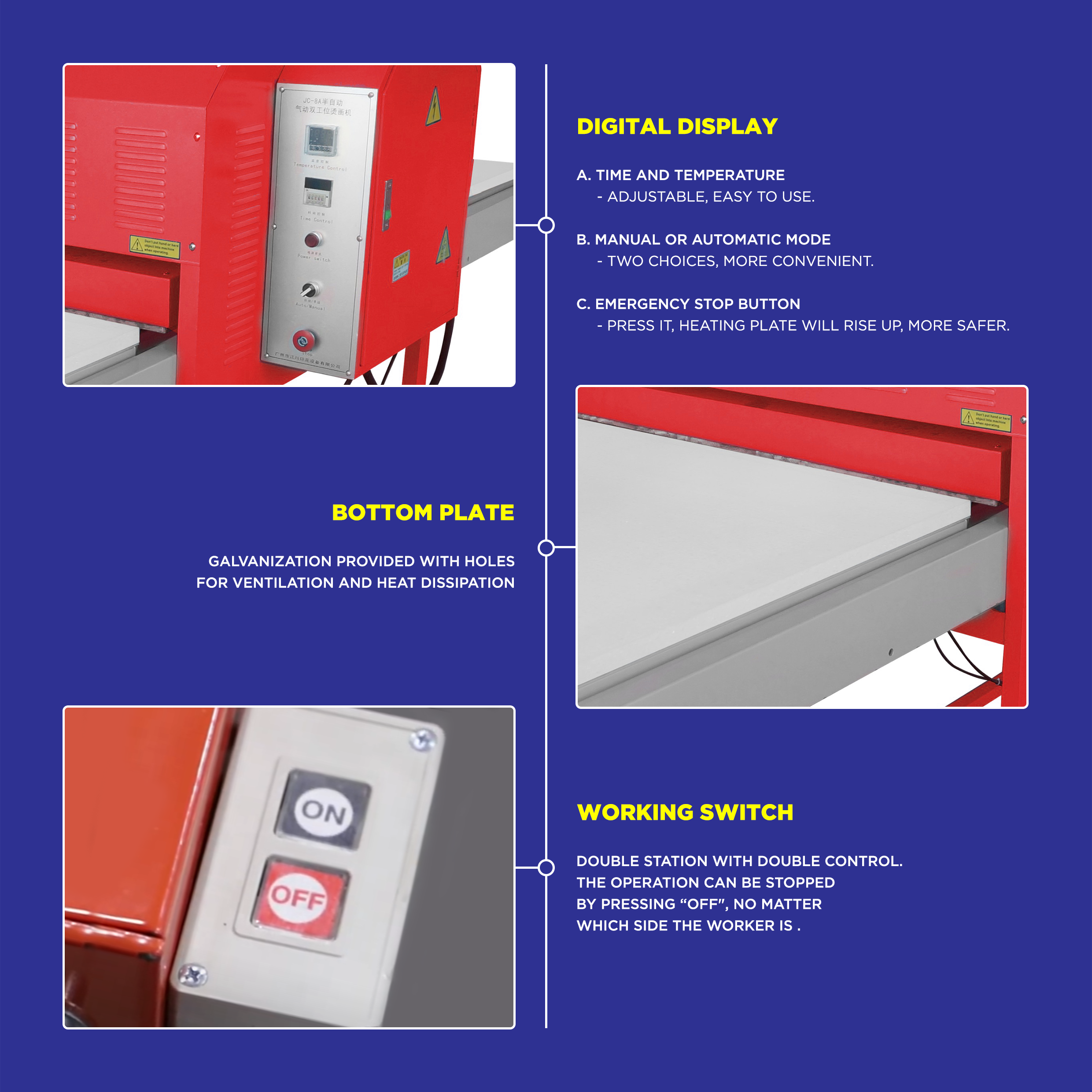 Pneumatic Double Stations Heat Press 39.5*47.4Inch(100*120CM)