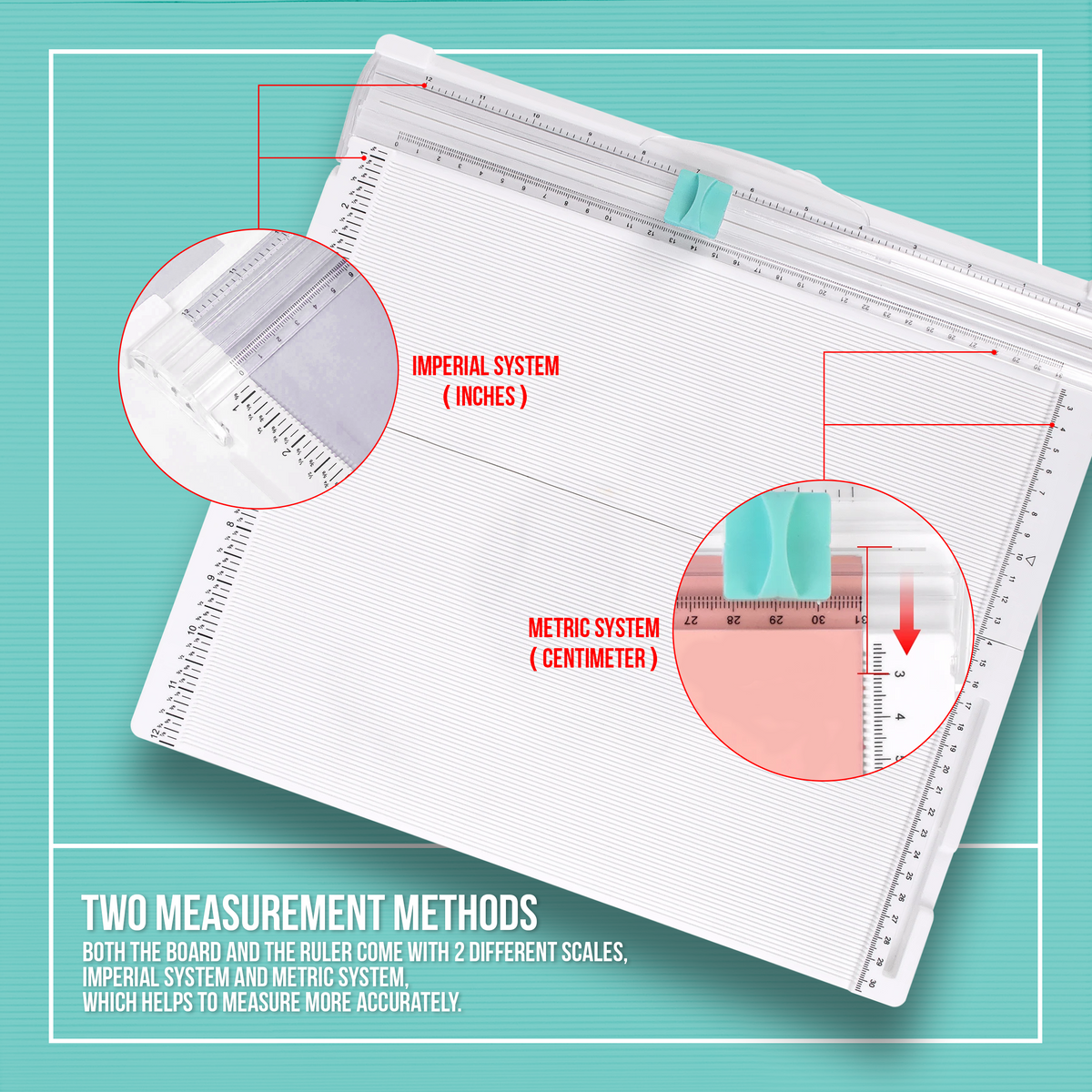Paper Cutter Board Ruler 2in1 Folding Paper Cutter Scoring Board
