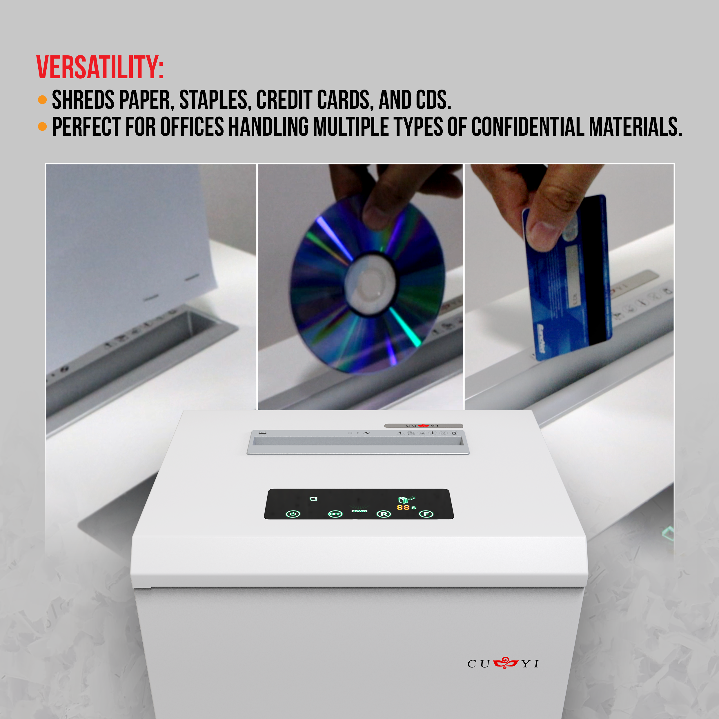 Cuyi Paper Shredder 45L 🆕