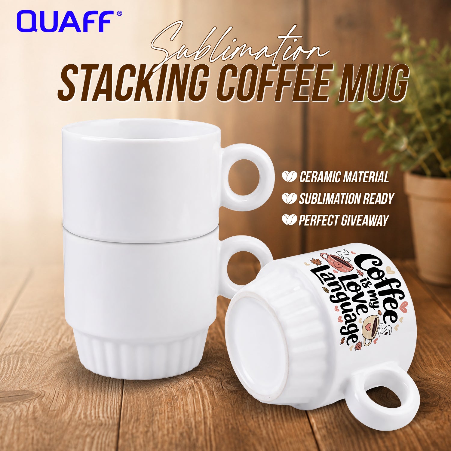 Sublimation Stacking Coffee Mug 250ml