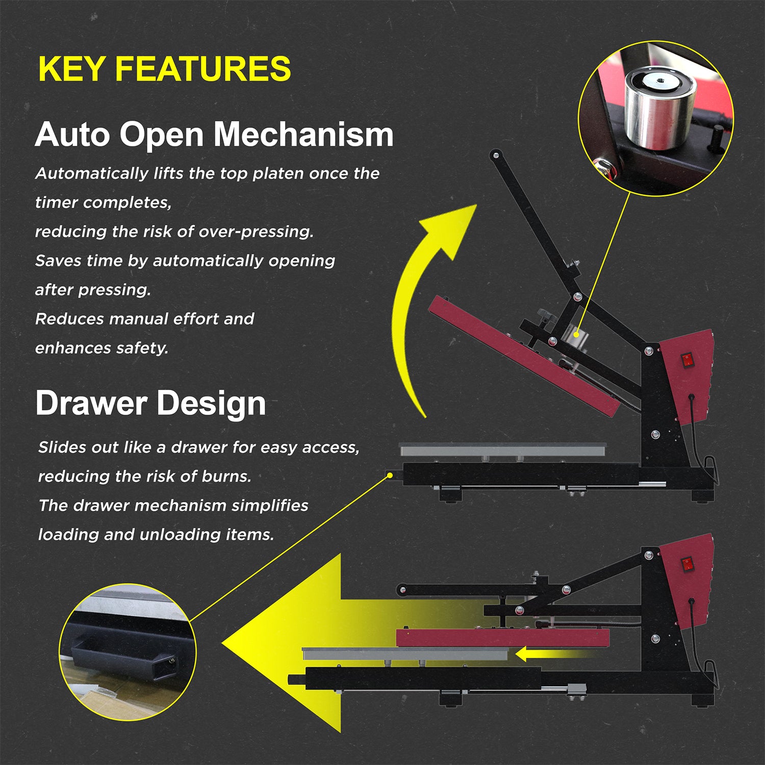 A4 CUYI Auto Open Heat Press Machine Drawer Type🆕