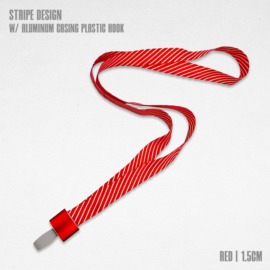 1.5cm stripe design id lace w/aluminum casing plastic hook (5PCS)