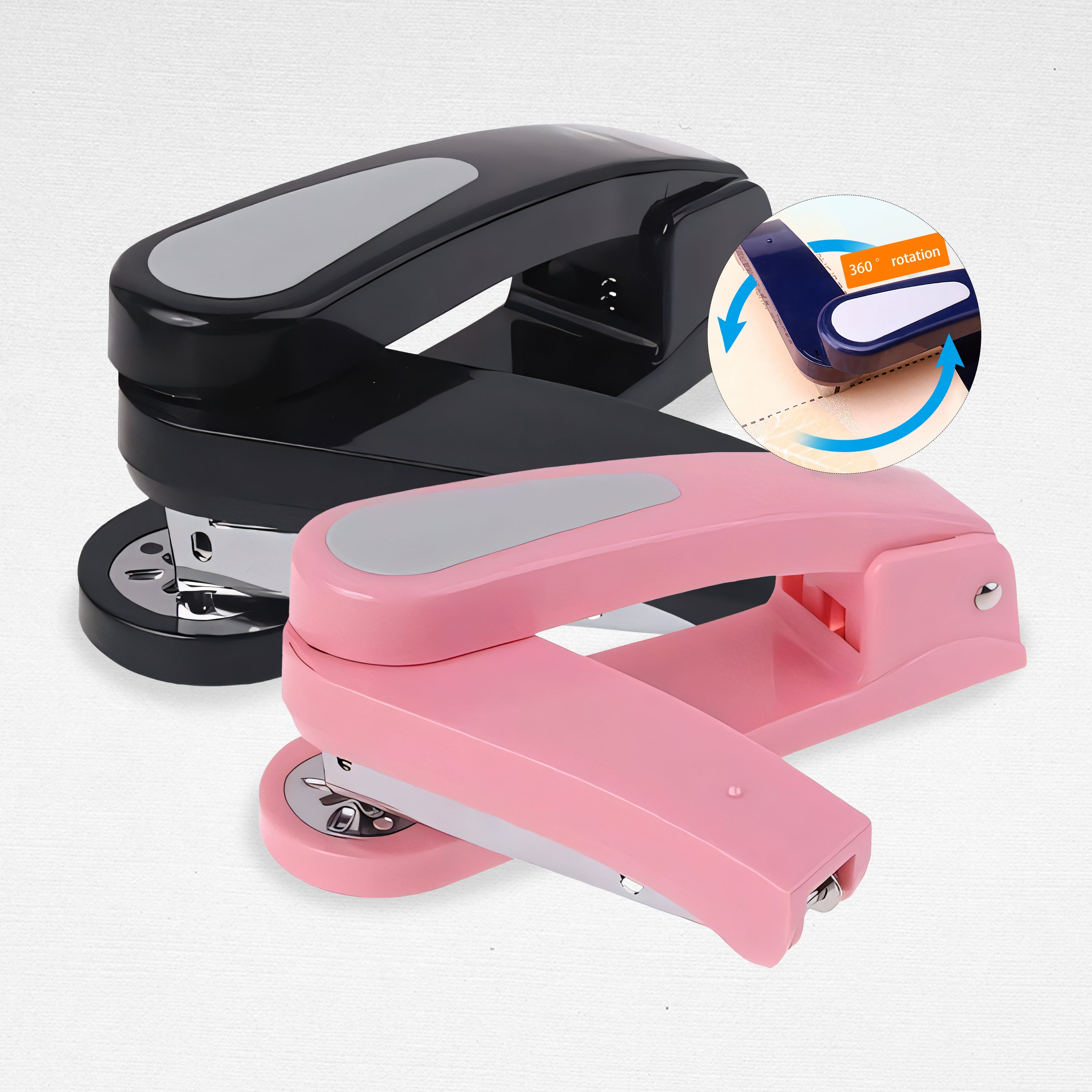 360 Stapler Rotation Heavy Duty Stapler 24/6 Staples Effortless Long Paper Swivel Stapler KW-TRIO