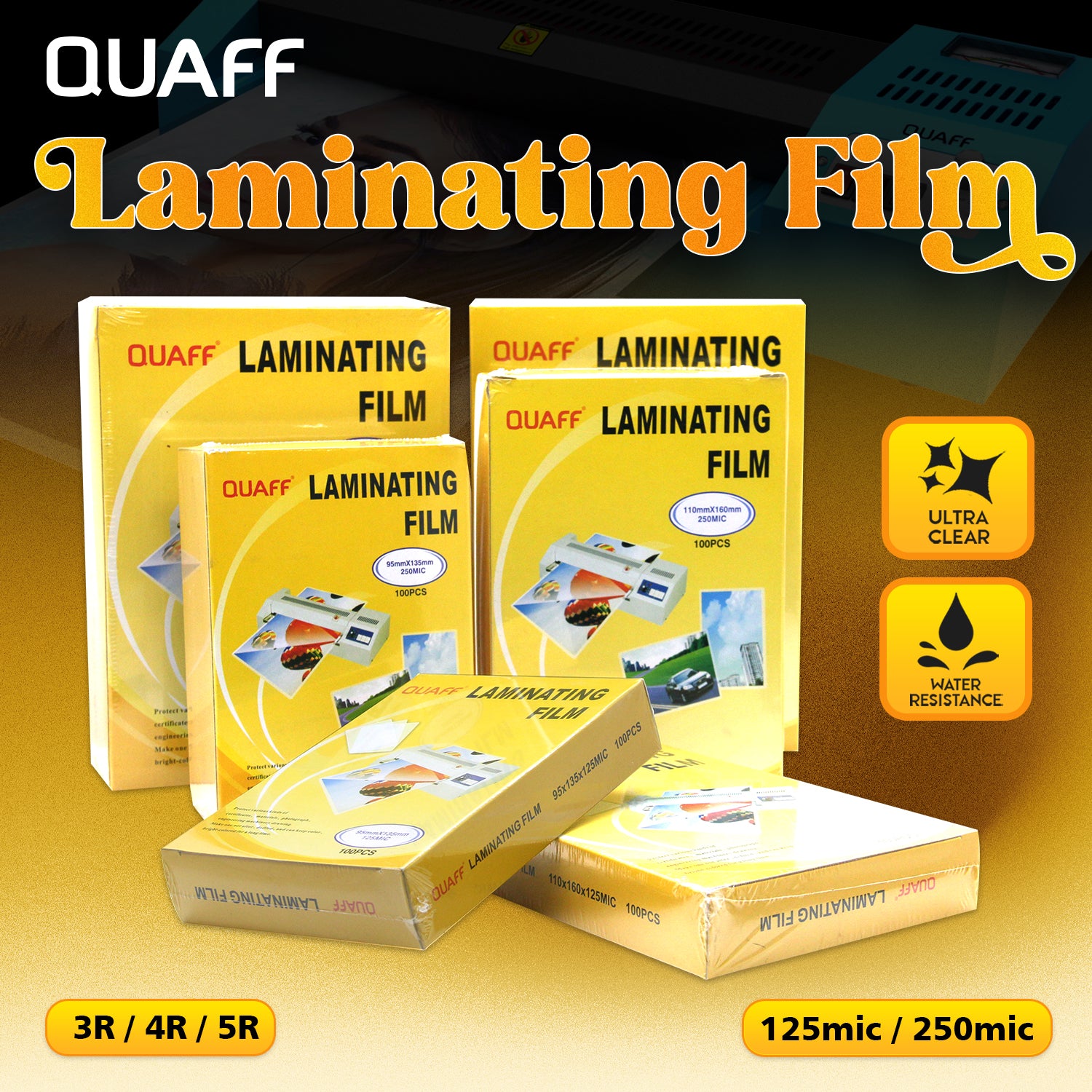 Quaff Laminating Film 3R/4R/5R (100sheet/pack)