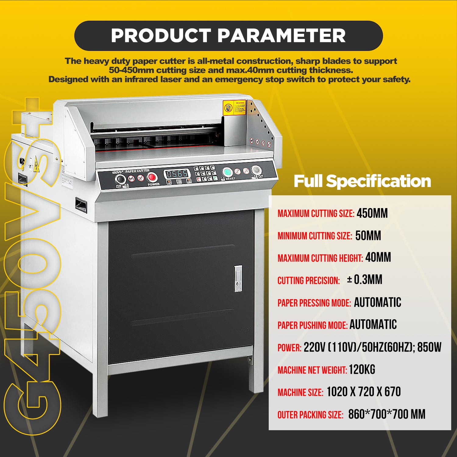 Electric Programmed Ream Cutter Machine (450mm/18in) FN-G450VS+