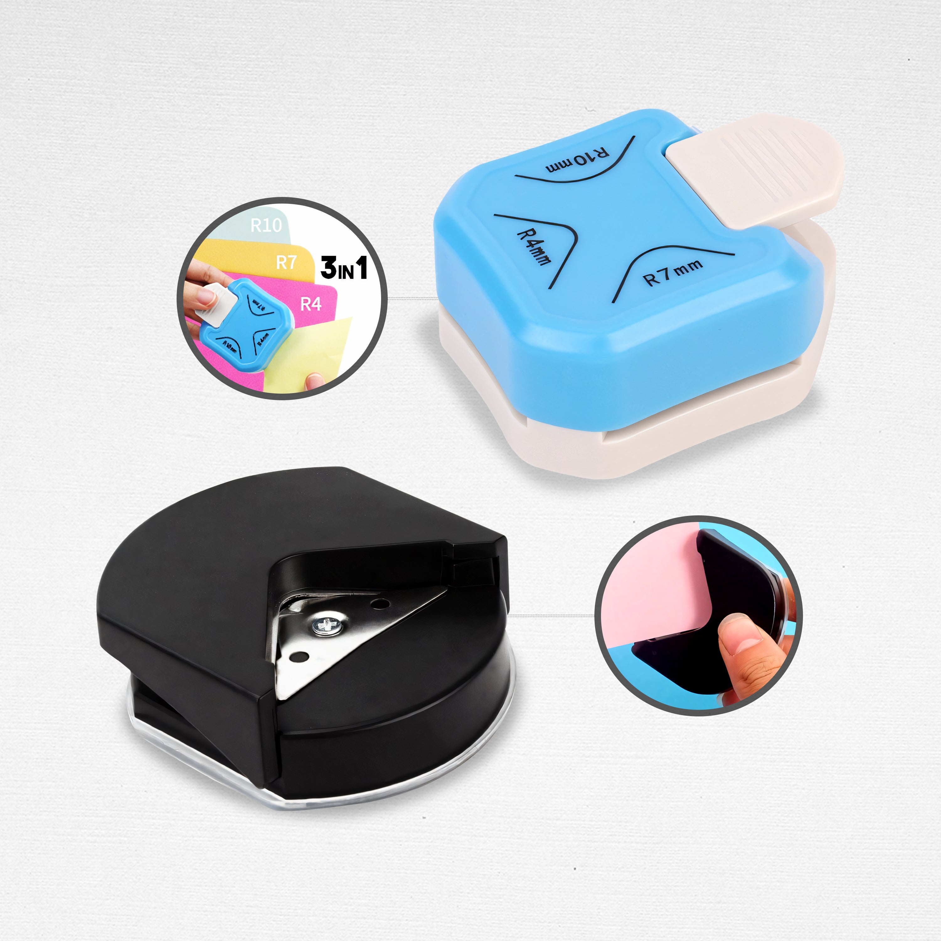 3in1 R4mm R7mm R10mm Corner Rounder Puncher Paper Photo Scrapbooking Tools For Diy Crafts