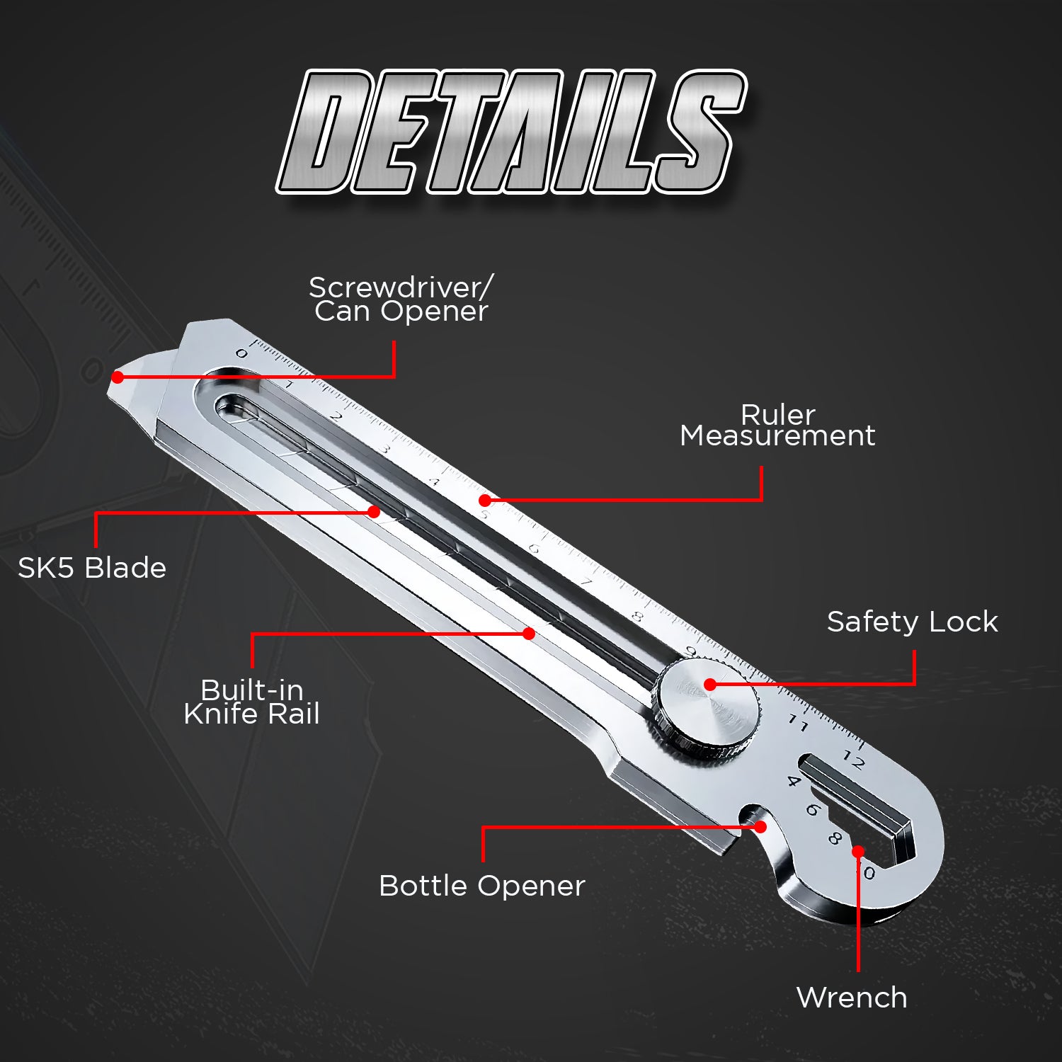 6-in-1 Stainless Heavy Duty Retractable Cutter