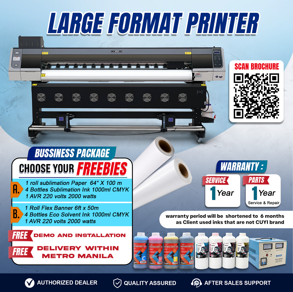 Large Format Printer 6.5 FT(1.83M) (i3200 Dual Head)🆕