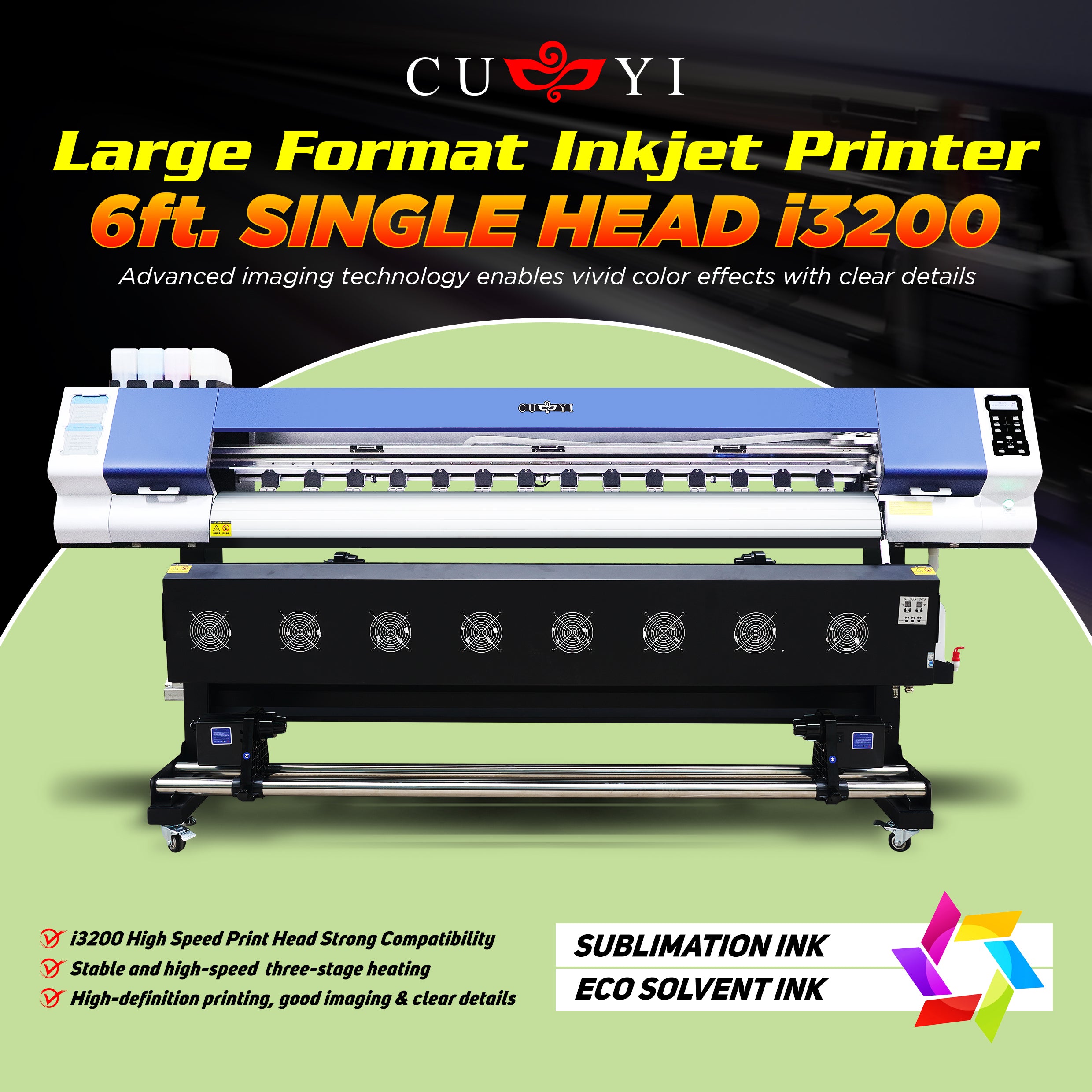 Large Format Inkjet Printer 6ft Single Head i3200