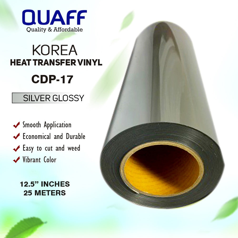 Quaff Cdp Rubberize Heat Transfer Vinyl For T-Shirt Design 12.5 Inches X 1meter Film Made Korea