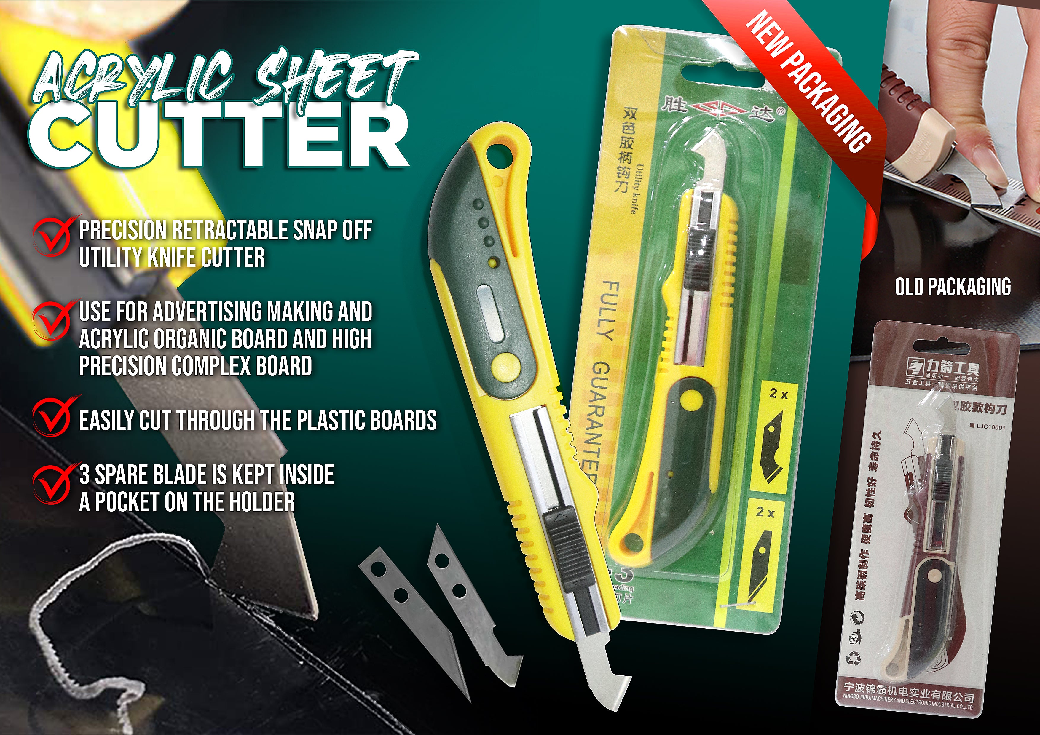 Acrylic cutting hook blade