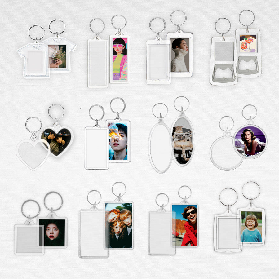 Photo Insert Acrylic Keychain Openable Key Chain 100 Pcs Pack
