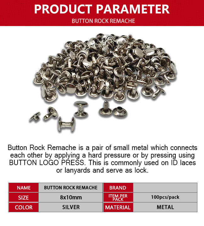 ID Button Rock  (Rematche) (1000pc/pack）Silver