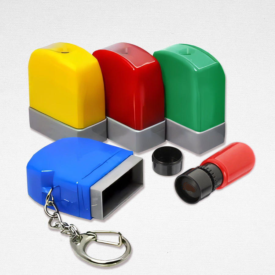 Blanks- 35x40mm Printable Photosensitive Self-Inking Key Chain Stamp Set For School And Office Use